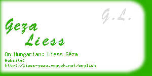 geza liess business card